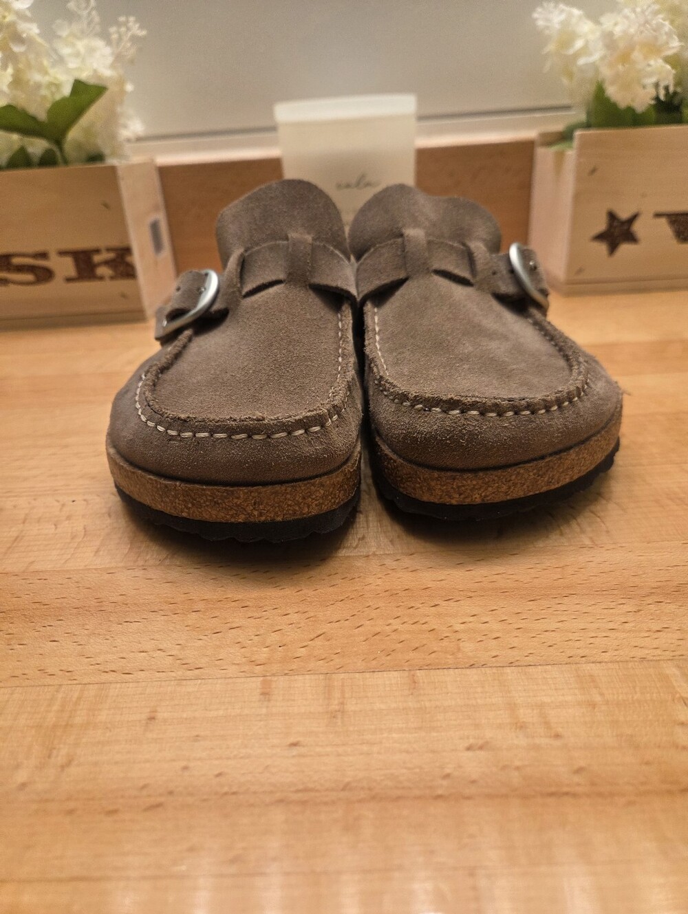 Birkenstock Buckley Suede Clogs Neutral Taupe Women's Size EU 38 - Picture 8 of 10